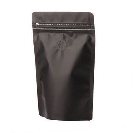 Пакет для кофе Черный с зипом и клапаном, 227*148*80 мм
