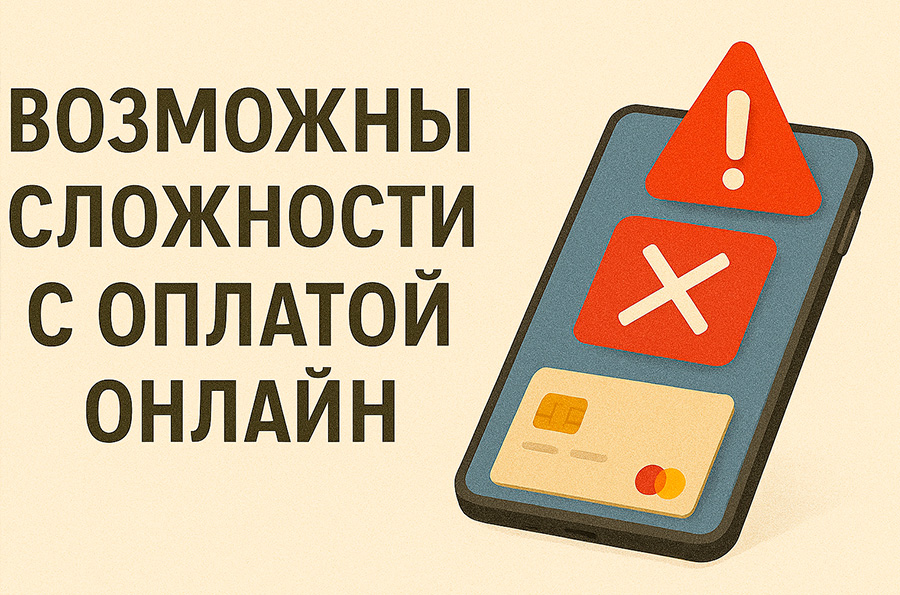 Возможны сложности с оплатой онлайн