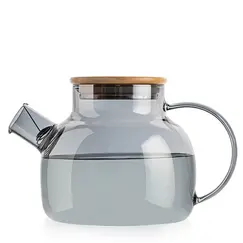 Чайник стеклянный Гранат цвет графит, 900 мл в чайном магазине BestTea, фото 