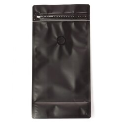 Пакет для кофе Черный с зипом и клапаном, 263*133*75 мм, Цвет: Черный в чайном магазине BestTea, фото 
