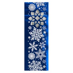 Пакет четырехслойный Снежинки, синий металлик, с окном, 80*50*225, Цвет: Синий в чайном магазине BestTea, фото 
