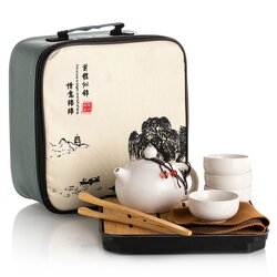 Чайный сервиз керамический белый (чемоданчик), Материал: Керамика, Цвет: Белый в чайном магазине BestTea, фото 