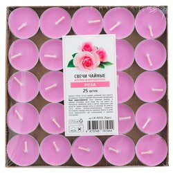 Свечи чайные в гильзе с ароматом розы (6 г), 25 шт/уп в чайном магазине BestTea, фото 