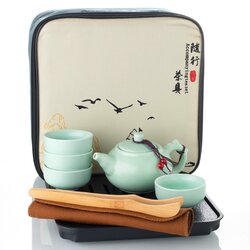 Чайный сервиз керамический св.зеленый (чемоданчик) в чайном магазине BestTea, фото 