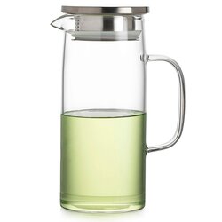 Кувшин с крышкой-ситом, стекло 900 мл в чайном магазине BestTea, фото 