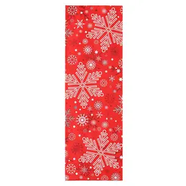 Пакет для чая трехслойный матовый/металл Снежинки , 70*40*205 мм, Цвет: Красный оптом в BestTea, фото 