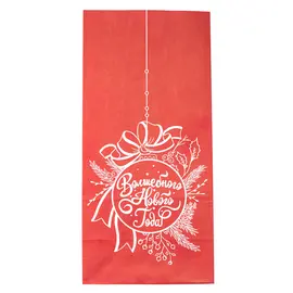 Пакет однослойный "Волшебного Нового Года" крафт красный, 120*80*240 оптом в BestTea, фото 