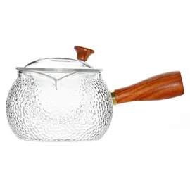 Чайник со стеклянной колбой-ситом и деревянной ручкой, (стекло) 300 мл, Кол-во: 1 оптом в BestTea, фото 