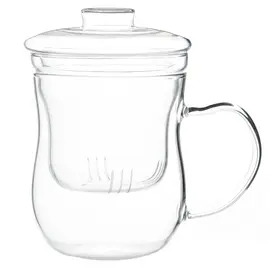 Кружка заварочная с крышкой и ситом, стекло 400 мл, Кол-во: 1 оптом в BestTea, фото 