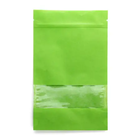 Пакет для чая с зипом, бумажный с окном, зелёный в чайном магазине BestTea, фото 