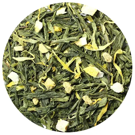 Чай зеленый Лимон с имбирем, ароматизированный в чайном магазине BestTea, фото 