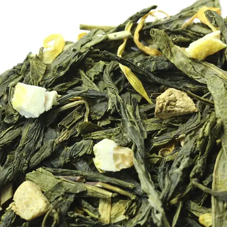Чай зеленый Лимон с имбирем, ароматизированный в чайном магазине BestTea, фото , изображение 3