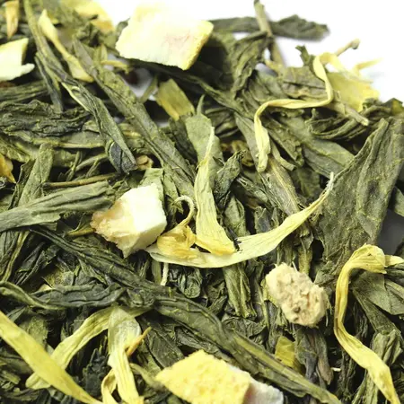 Чай зеленый Лимон с имбирем, ароматизированный в чайном магазине BestTea, фото , изображение 8