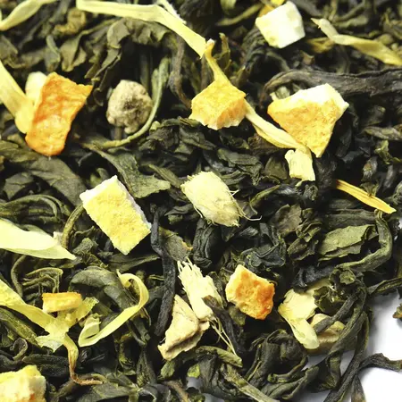 Чай зеленый с имбирем и медом, ароматизированный в чайном магазине BestTea, фото , изображение 4