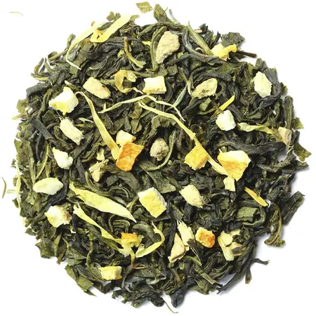 Чай зеленый с имбирем и медом, ароматизированный в чайном магазине BestTea, фото , изображение 5