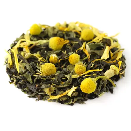 Чай с ромашкой и мятой, купаж черного и зеленого чая в чайном магазине BestTea, фото , изображение 3