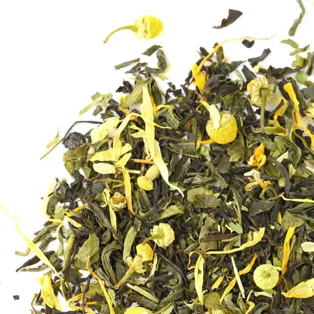 Чай с ромашкой и мятой, купаж черного и зеленого чая в чайном магазине BestTea, фото , изображение 4