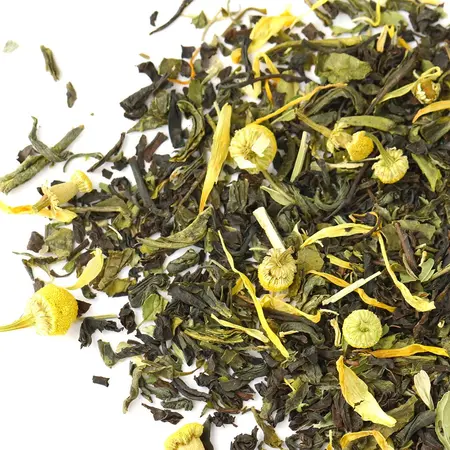 Чай с ромашкой и мятой, купаж черного и зеленого чая в чайном магазине BestTea, фото , изображение 7
