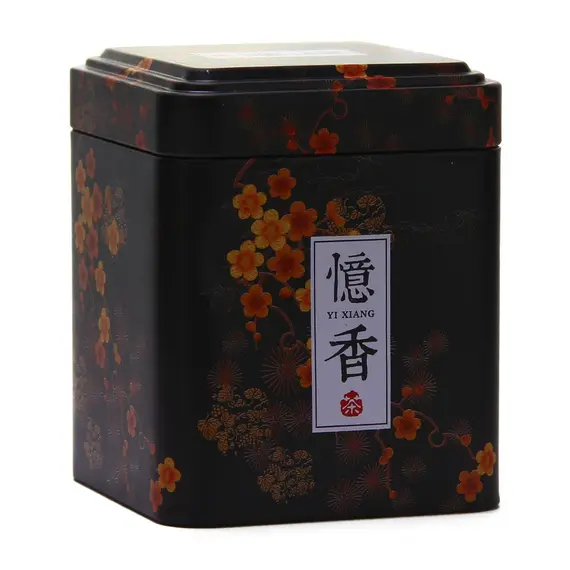 Банка "Чёрная Сакура" (жесть) 50 гр 7х7х9см в чайном магазине BestTea, фото 