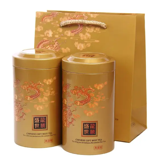 Подарочный набор "Дракон" 2х150 гр (жесть) + пакет оптом в BestTea, фото 