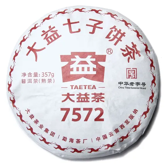 Чай пуэр TAETEA 7572, блин Шу 315-357 г оптом в BestTea, фото 
