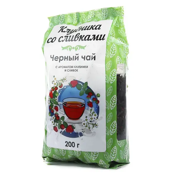 Чай черный Клубника со сливками 200 г оптом в BestTea, фото 