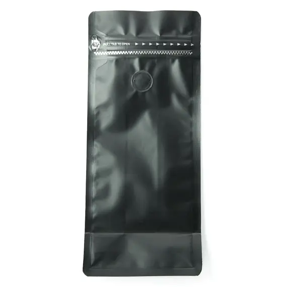 Пакет для кофе с зипом и клапаном, черный матовый в чайном магазине BestTea, фото 