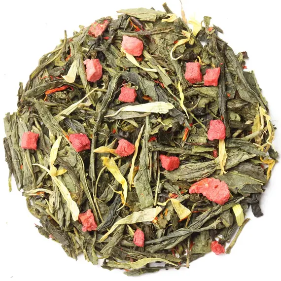 Чай зеленый Клубника со сливками, ароматизированный в чайном магазине BestTea, фото , изображение 6