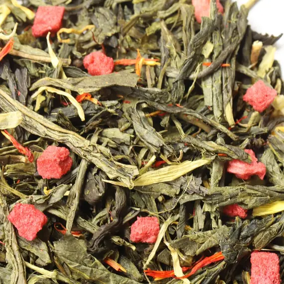 Чай зеленый Клубника со сливками, ароматизированный в чайном магазине BestTea, фото , изображение 7