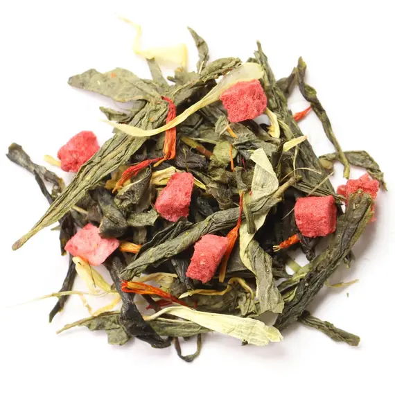 Чай зеленый Клубника со сливками, ароматизированный в чайном магазине BestTea, фото , изображение 9