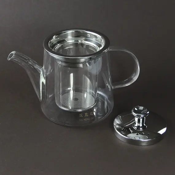 Чайник стеклянный Лилия с метал. крышкой 425 мл оптом в BestTea, фото , изображение 3
