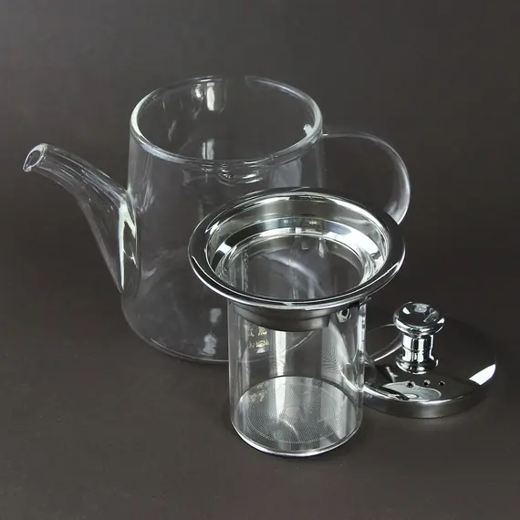 Чайник стеклянный Лилия с метал. крышкой 425 мл оптом в BestTea, фото , изображение 4
