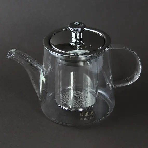 Чайник стеклянный Лилия с метал. крышкой 425 мл оптом в BestTea, фото , изображение 2