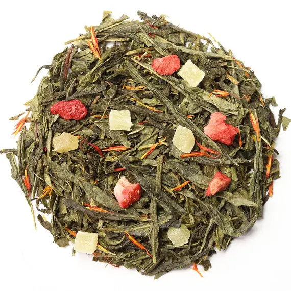 Чай зеленый Клубника - Колада, ароматизированный оптом в BestTea, фото 