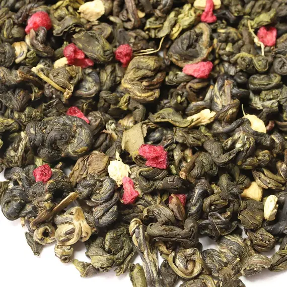 Чай зеленый Малина со сливками и имбирём, ароматизированный оптом в BestTea, фото , изображение 2
