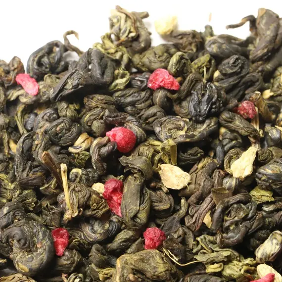 Чай зеленый Малина со сливками и имбирём, ароматизированный оптом в BestTea, фото , изображение 3
