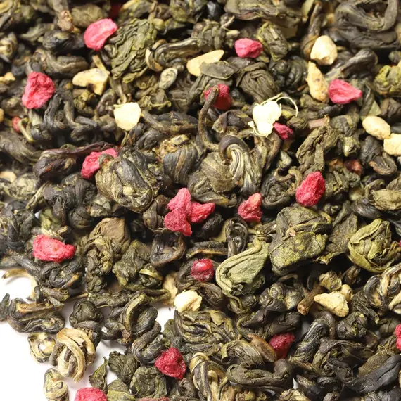 Чай зеленый Малина со сливками и имбирём, ароматизированный оптом в BestTea, фото , изображение 6