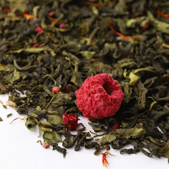 Чай зеленый Малиновый Рай, ароматизированный в чайном магазине BestTea, фото , изображение 2
