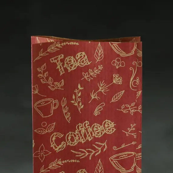 Пакет для чая двухслойный Coffe&Tea Бордовый, 100 г, 205*70*40 мм, Цвет: Бордовый оптом в BestTea, фото , изображение 4