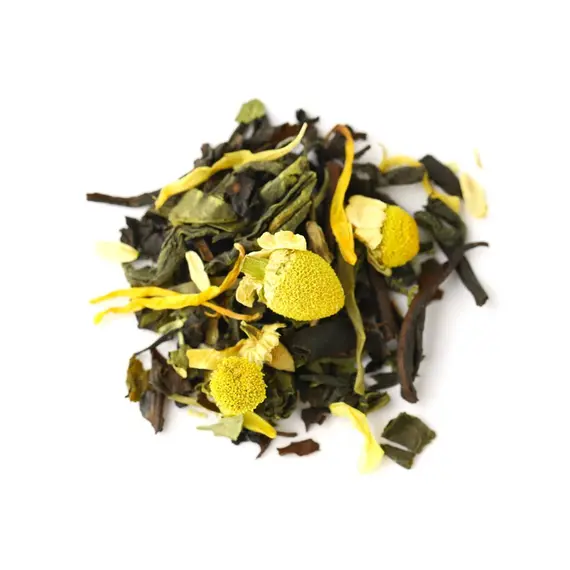 Чай с ромашкой и мятой, купаж черного и зеленого чая в чайном магазине BestTea, фото , изображение 8