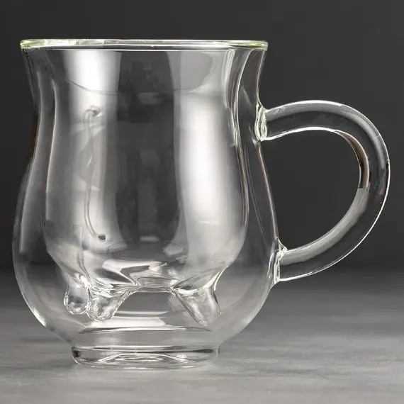 Кружка необжигающая стеклянная Коровка 240 мл оптом в BestTea, фото , изображение 4