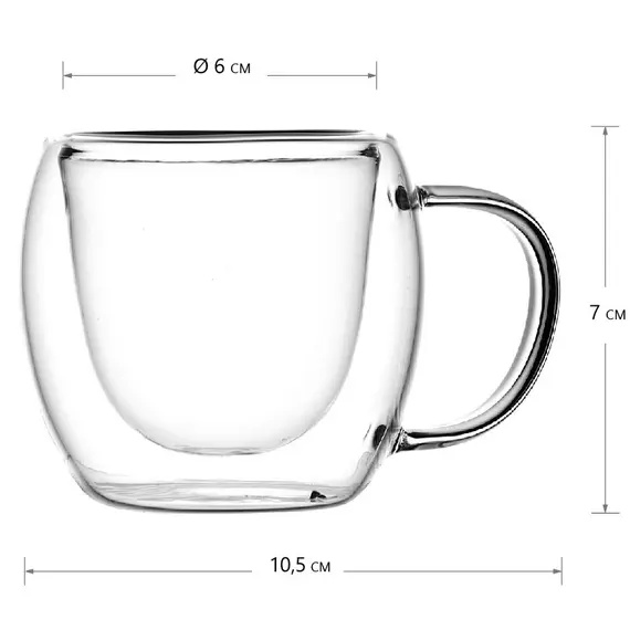 Кружка необжигающая стеклянная 130 мл оптом в BestTea, фото , изображение 2