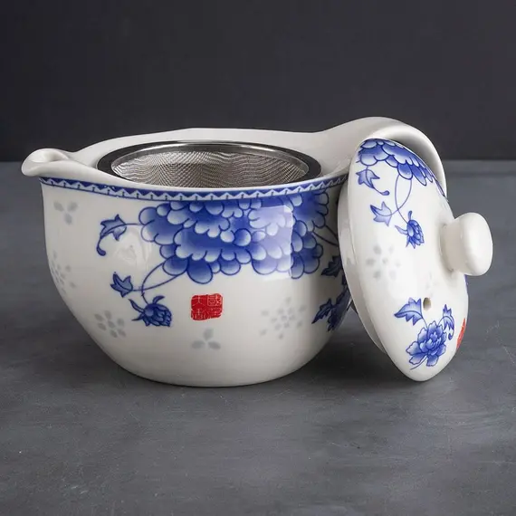 Сервиз чайный Канси 7 предметов Цветок: чайник и чашки оптом в BestTea, фото , изображение 6