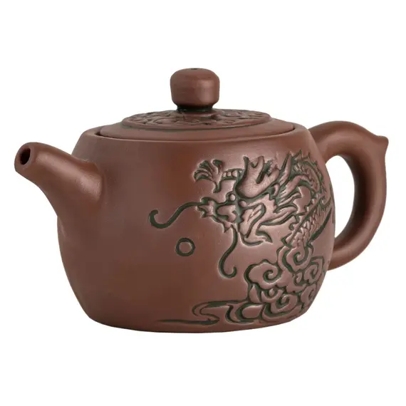 Чайник глиняный, с изображением дракона и иероглифов, 340 мл оптом в BestTea, фото 