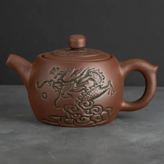 Чайник глиняный, с изображением дракона и иероглифов, 340 мл оптом в BestTea, фото , изображение 2
