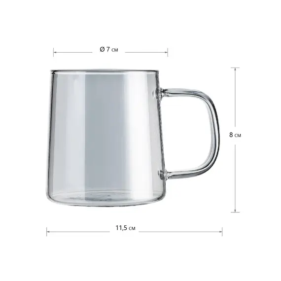 Кружка стеклянная, цвет графит, 300 мл оптом в BestTea, фото , изображение 4