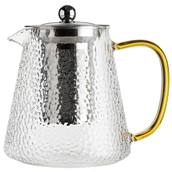 Чайник стеклянный с желтой ручкой Грейпфрут 950 мл оптом в BestTea, фото 