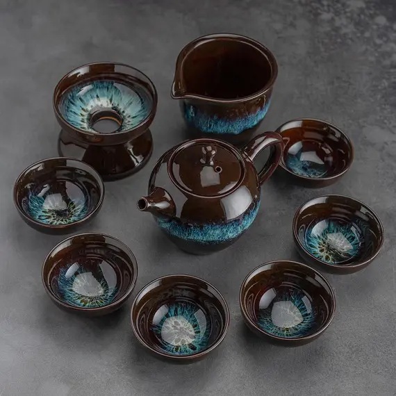 Сервиз чайный Северное сияние на 6 персон / 9 предметов / керамика оптом в BestTea, фото , изображение 2