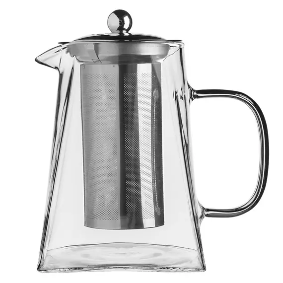 Чайник стеклянный заварочный с квадратным дном, 1000 мл оптом в BestTea, фото 
