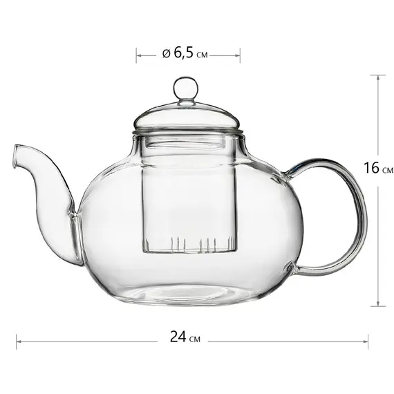 Чайник стеклянный Шафран 1200 мл оптом в BestTea, фото , изображение 2
